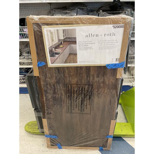 Allen + Roth Espresso Stained Acacia Butcher Block - 48 x 25 x 1.5 inches Retail $200.00