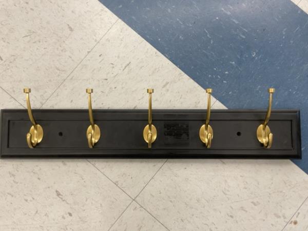 eBay - Vintage Style Coat Rack - Wall Mounted, 5 Hook, Black & Gold Retail $50.00