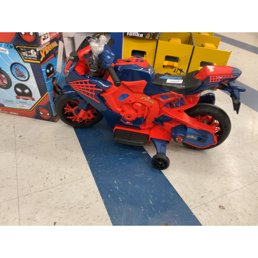 Spiderman Ride-On Motorcycle - Kids Electric Toy, Red/Blue