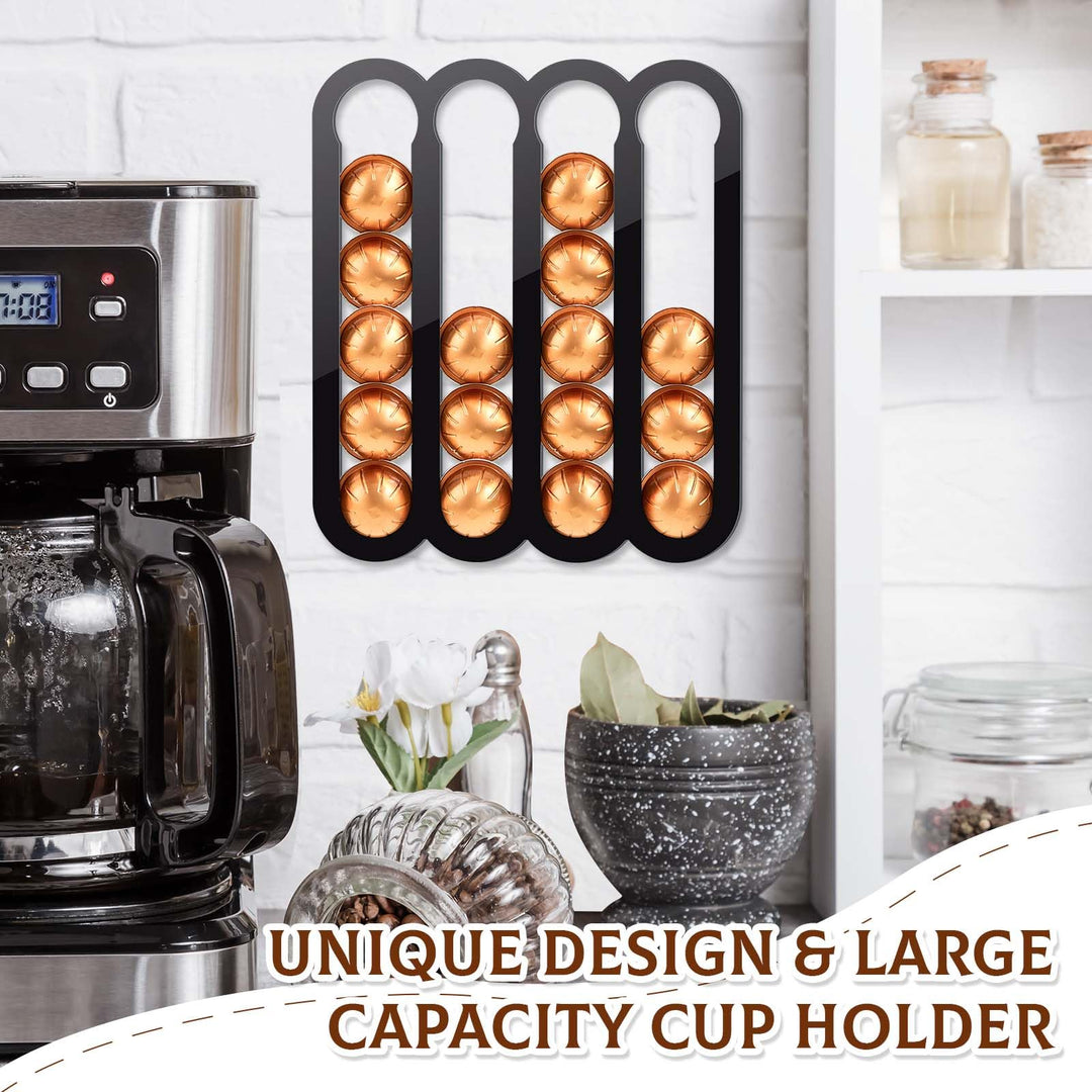 Beeveer 2 Pcs Home Magnetic Coffee Pod Holder for Capsules Coffee Magnetic Capsule Organizer Kitchen Capsule Organizer Suitable to be Mounted on the Fridge Walls or Under Cabinets