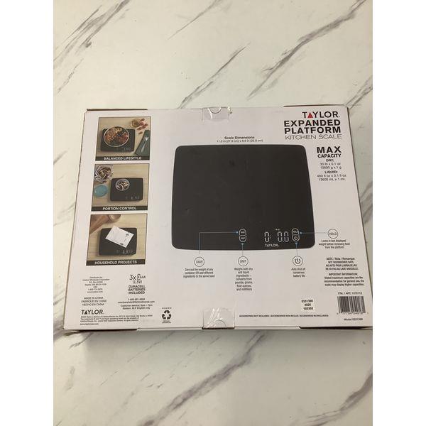 Taylor Expanded Platform Kitchen Scale - 30 lb Capacity, Waterproof, High Capacity Retail $45.00