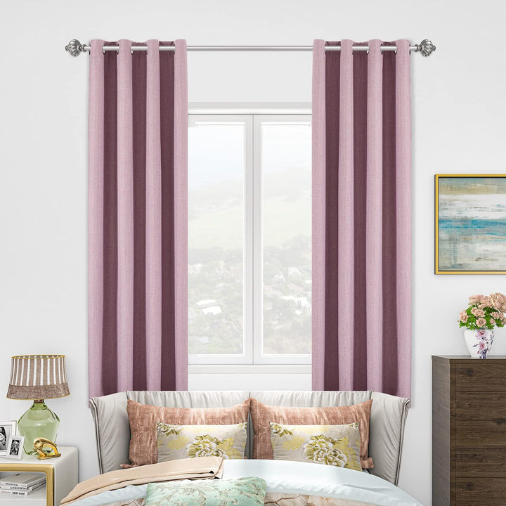 D E CURTAIN 100% Blackout Curtains for Bedroom, Full Room Darkening Curtains 96 inches for Quality Sleep Long 2 Panels(52 x 96 Inch,Light Purple Drapes)