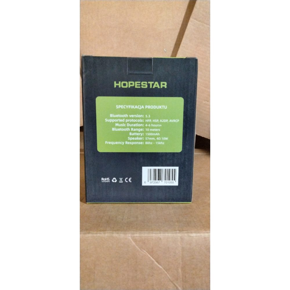 HOPESTAR SC-02 Speaker - Bluetooth 5.3, LED, 1500mAh Battery - GRAY Retail $30.00