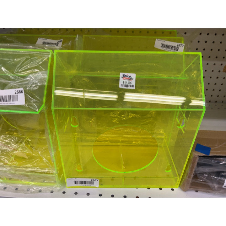 Price Drop USA Box - Neon Yellow Acrylic Display Case, New