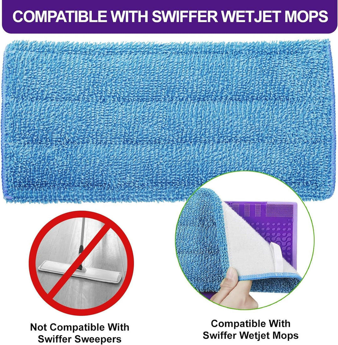 Star Maktion 3 Pack Mop Pads Compatible with Swiffer Wet Jet Mops, Washable Microfiber Mop Pads for Wet & Dry Use Mop Pad Refills, Durable and Fitting for Home/Office Cleaning (Blue) Retail $13.00