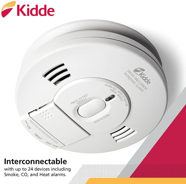 Kidde Smoke & Carbon Monoxide Detector, Hardwired Interconnect, Combination Smoke & CO Alarm with Battery Backup, Voice Alerts