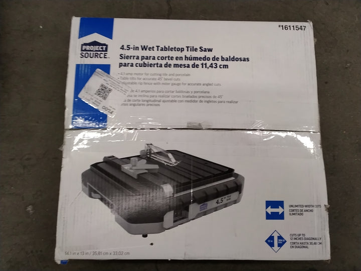 Project Source 4.5-in Wet Tabletop Tile Saw USED ACCEPTABLE CONDITION TESTED WORKS