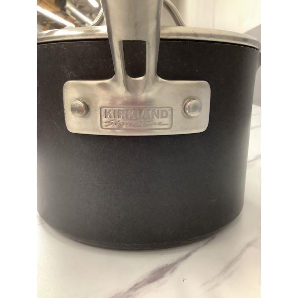 Kirkland Signature Saucepan - Non-stick, Tempered Glass Lid, Stainless Steel Handle, Dark Gray Retail $30.00