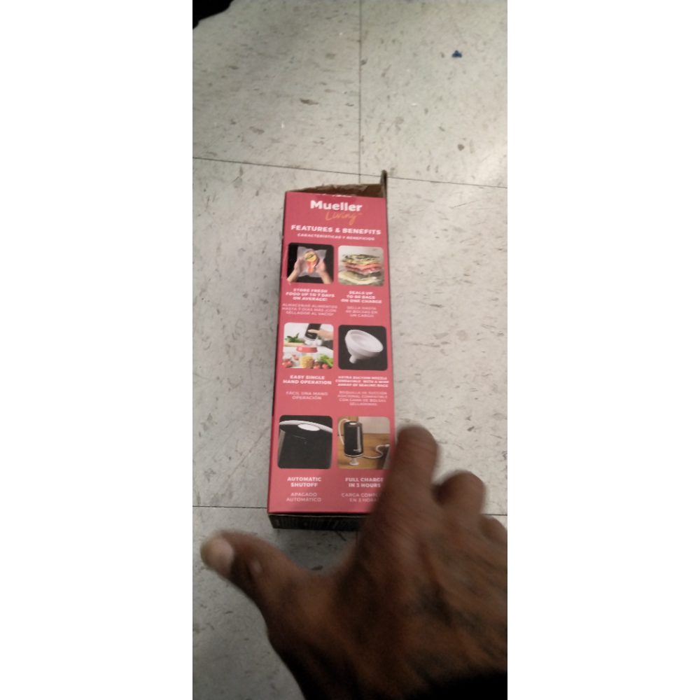 MuellerLiving Cordless Portable Food Vacuum Sealer Seals up to 60 bags, Automatic Shut Off and includes 4 Starter Bags