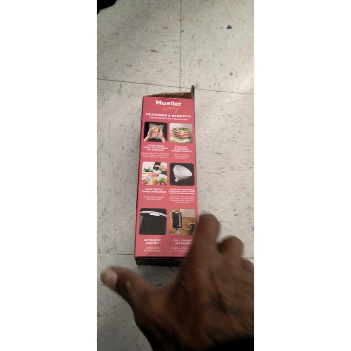 MuellerLiving Cordless Portable Food Vacuum Sealer Seals up to 60 bags, Automatic Shut Off and includes 4 Starter Bags