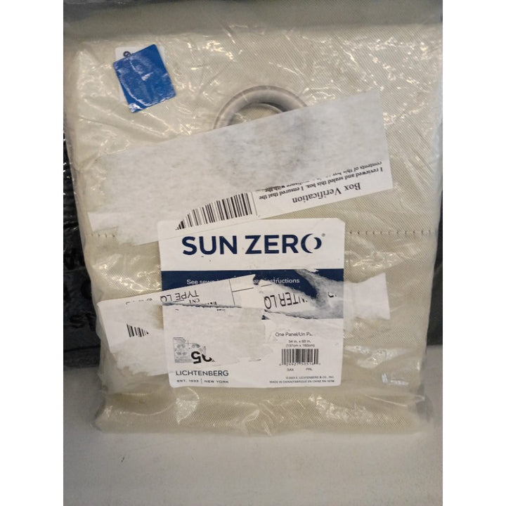 Sun Zero Soho Blackout Energy Efficient Grommet Curtain Single Panel, 54" x 63", Pearl Off-white