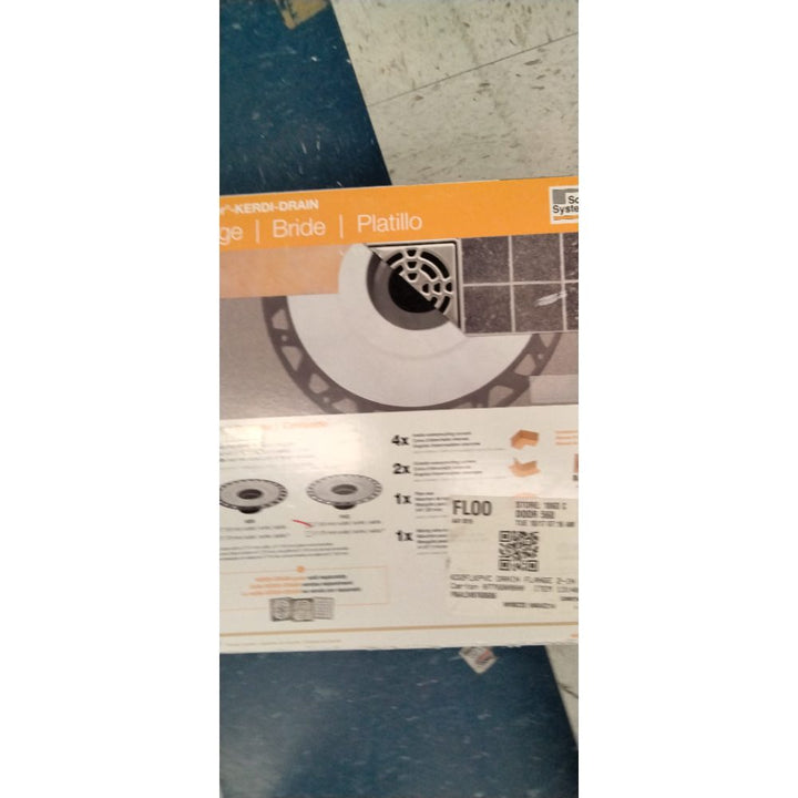 Schluter Kerdi-Drain PVC Shower Flange Kit with Preformed Waterproofing Corners - Ideal for New and Renovation Projects - 2-Inch Outlet, Easy Installation - KD2FLKPVC