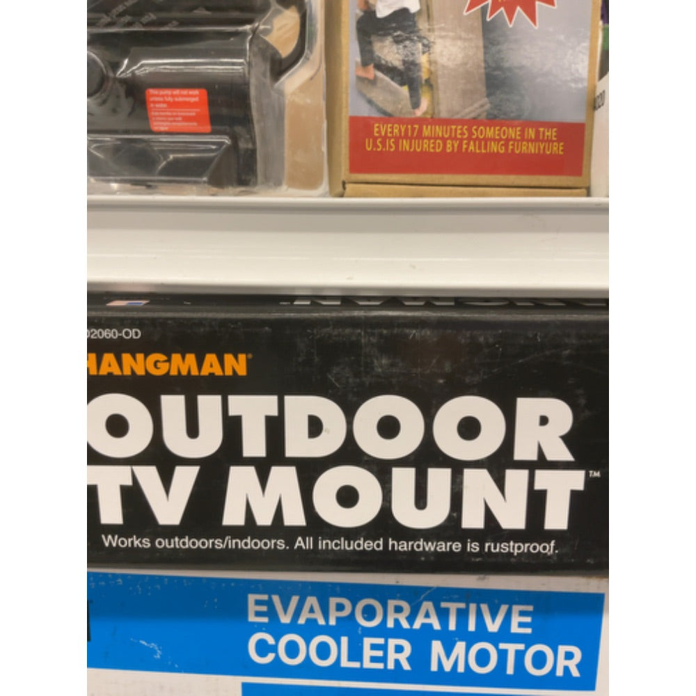 Hangman 32" to 80" Outdoor TV Hanger Up to 100 lbs Low Profile VESA No Stud Wall Mount Brick Concrete Wood Drywall WD2060-OD