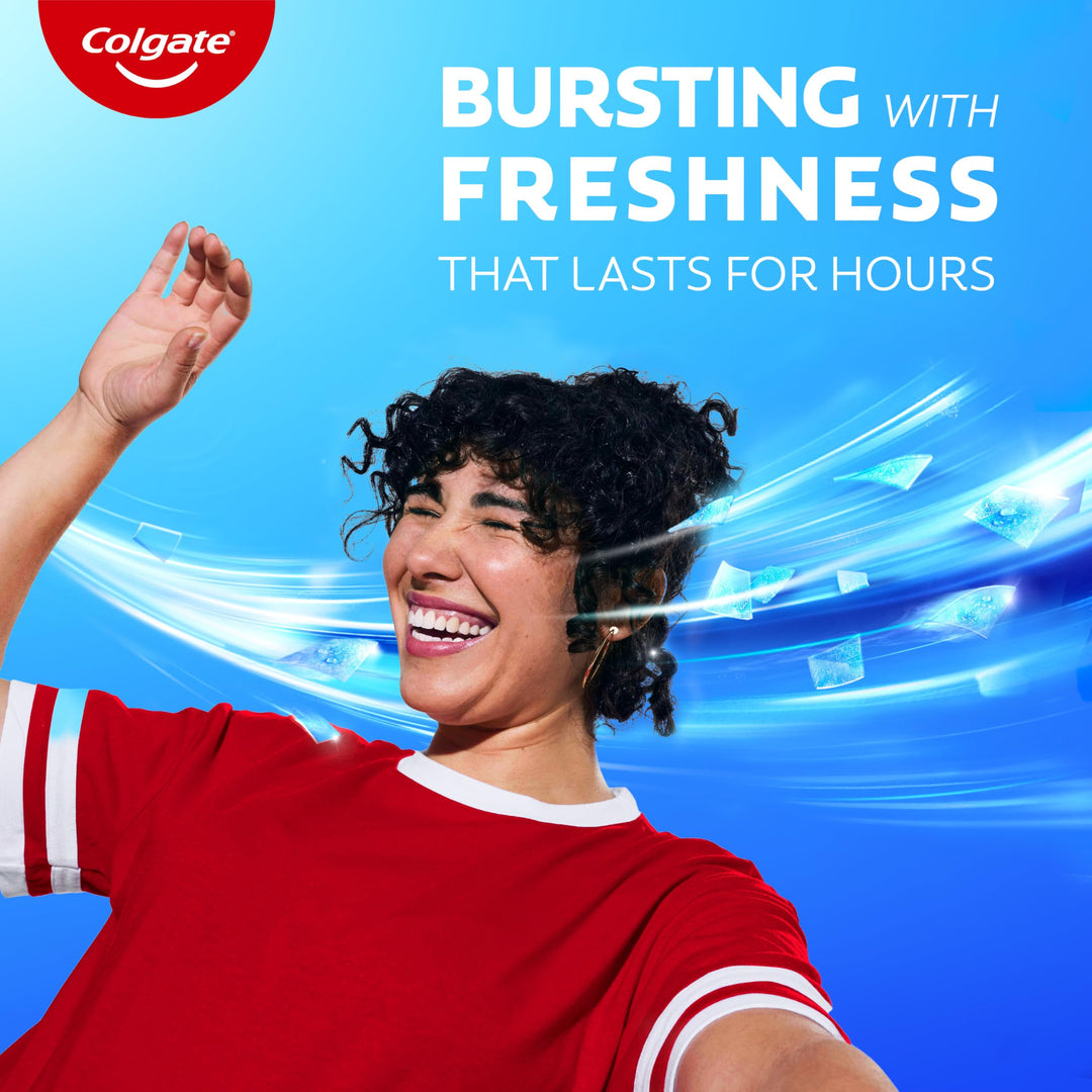 Colgate MaxFresh Cool Mint Toothpaste Pack, Fresh Breath Toothpaste with Fluoride and Hundreds of Mini Breath Strips, Leaves Mouth Feeling Refreshed for Hours, 6.3 oz