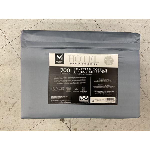 Member's Mark Hotel Premier Collection, Egyptian Cotton 6-Piece Sheet Set, Queen, 700 Thread Count Retail $69.96