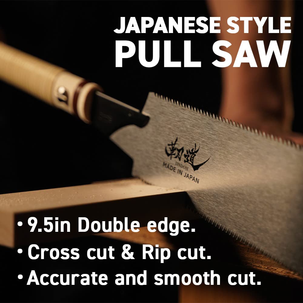 JINDOH Japanese Ryoba Pull Saw 9.5 Inch Double Edge Flush Cut Saw for Woodworking Retail $29.00