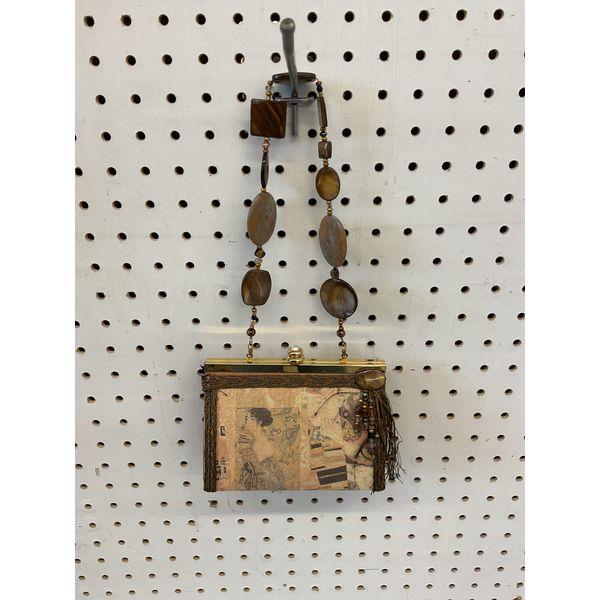 Designer Clutch Bag with Beaded Strap - Vintage Art Deco Style Retail $75.00