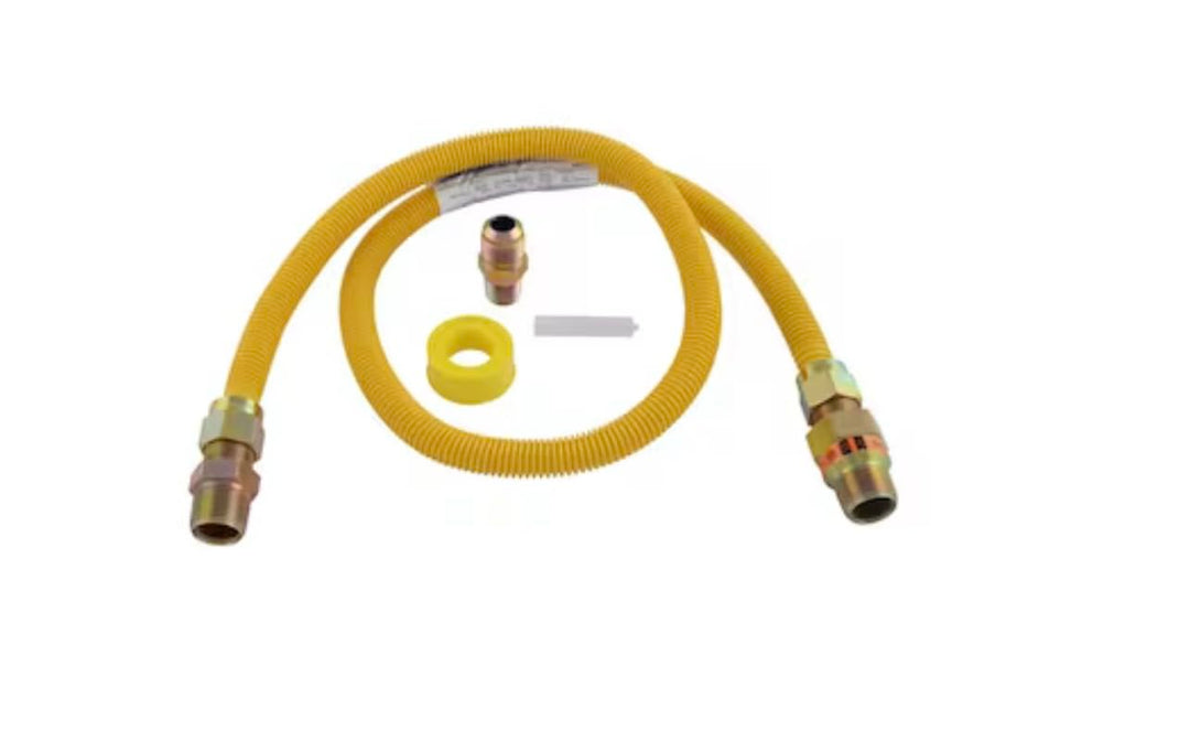 Eastman 48-in 3/4-in Mip Inlet x 3/4-in Mip Outlet Stainless Steel Gas Appliance Installation Kit