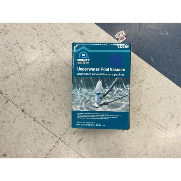 Project Source Underwater Pool Vacuum - Ideal for Above-Ground Pools, Includes 2 Filter Bags Retail $20.00