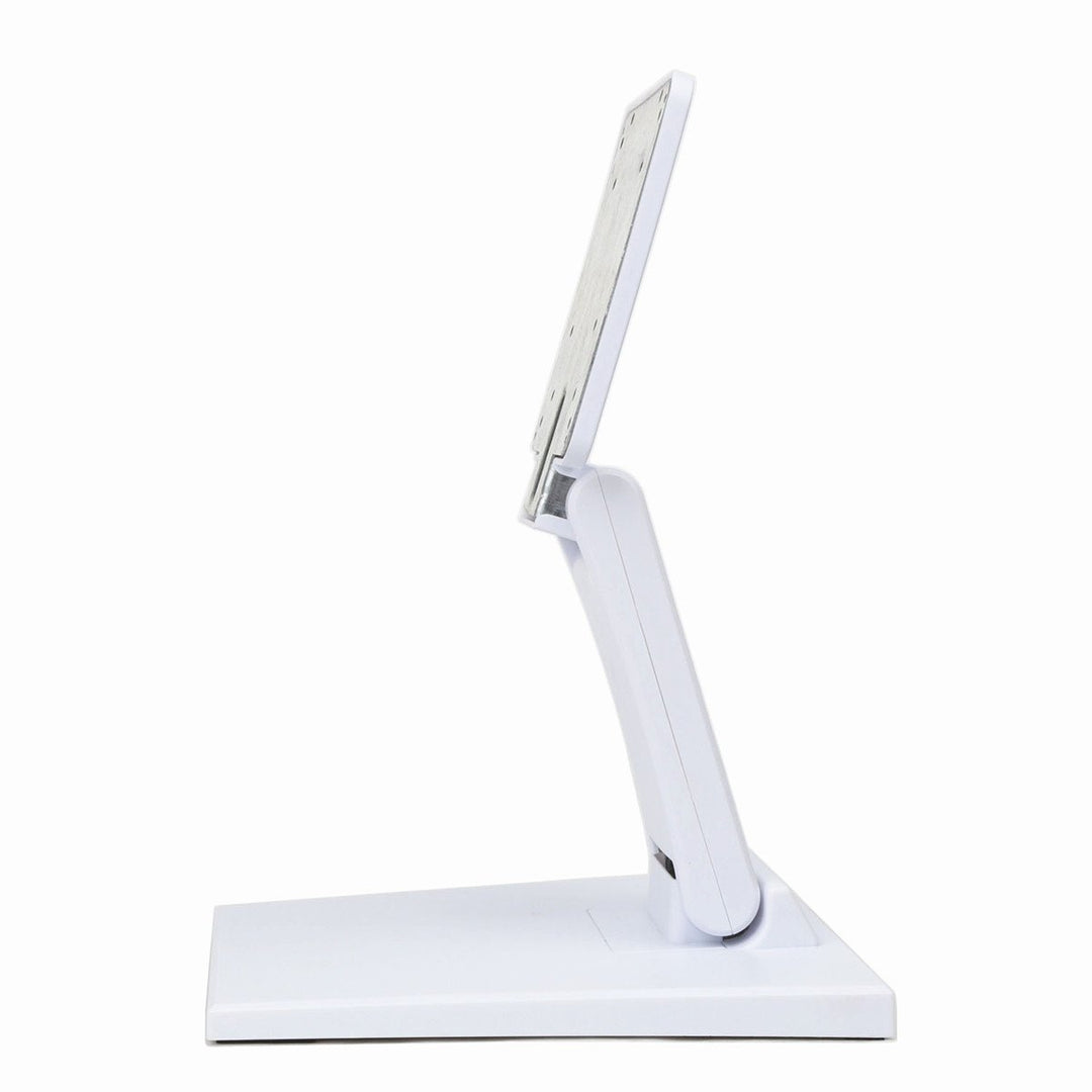 WEARSON Single Adjustable LCD Monitor Stand Mount Folding VESA Monitor Desk Stand with VESA Hole 75x75mm 100x100mm (White)