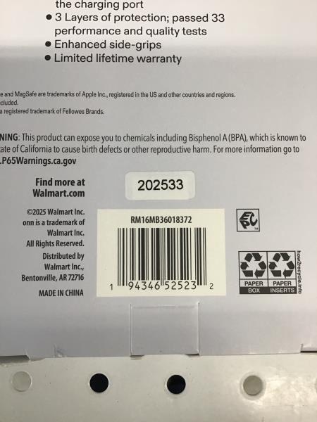 onn. 16 Pro Max MagSafe Compatible Rugged Phone Case - Ultimate Protection Retail $15.00