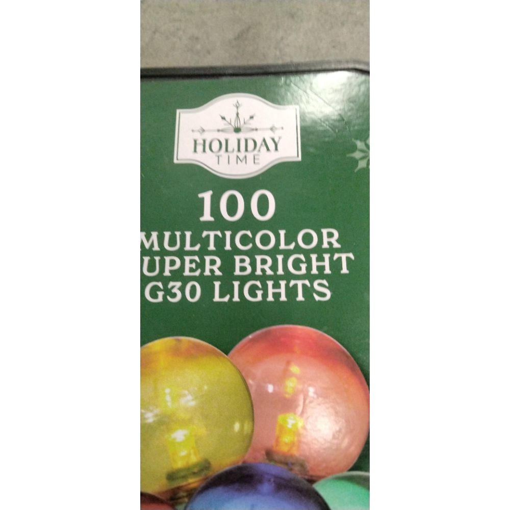 Holiday Time 100 Multicolor Super Bright G30 Lights - LED, Indoor/Outdoor Retail $20.00