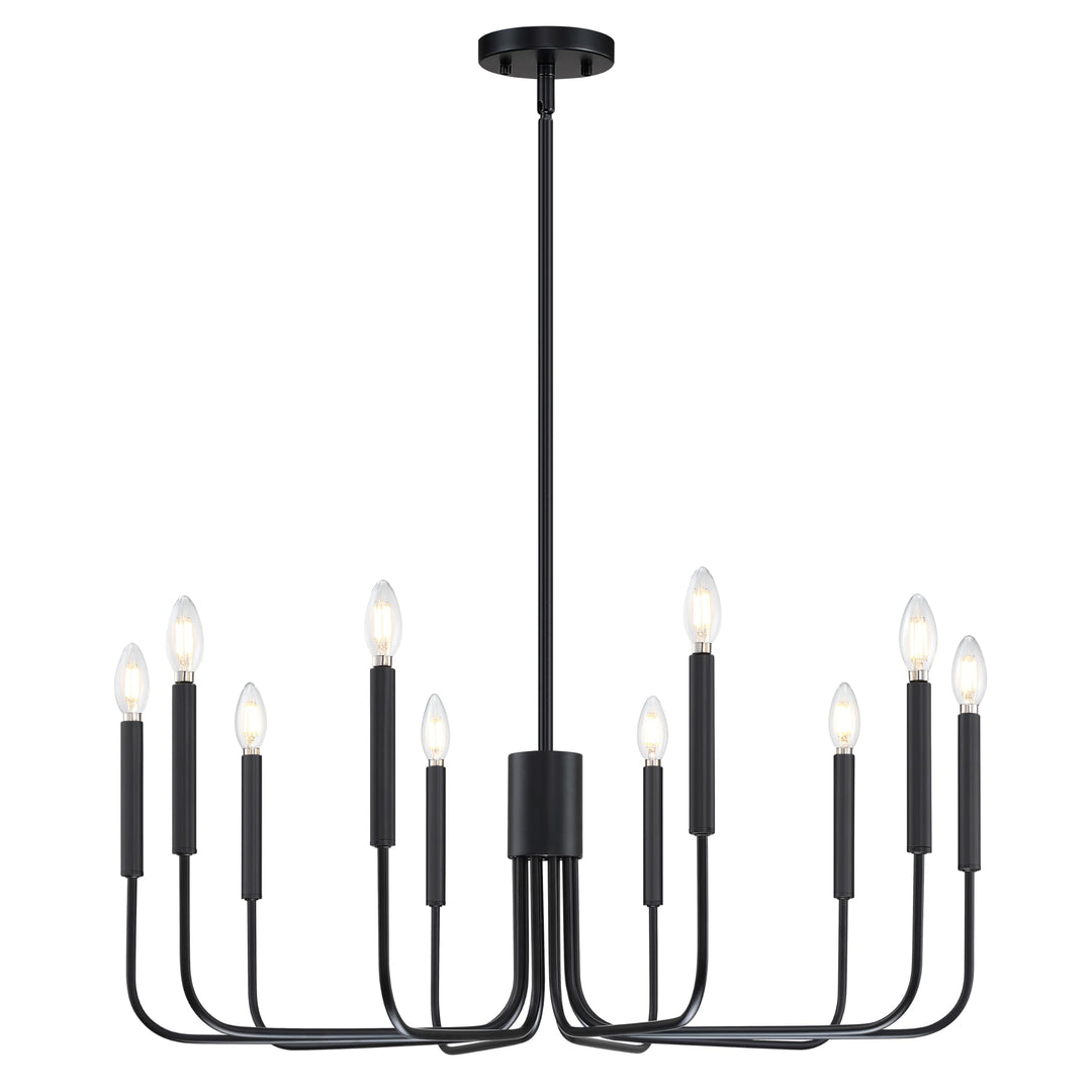 Dolaimi House 8 Light Fixture Rustic Adjustable Chain Oil Rubbed Bronze Finish for Dining Room Candle Ceiling Light Fixture for Living Room Bedroom Kitchen Island Foyer (Chandelier, Candle 10 Light)