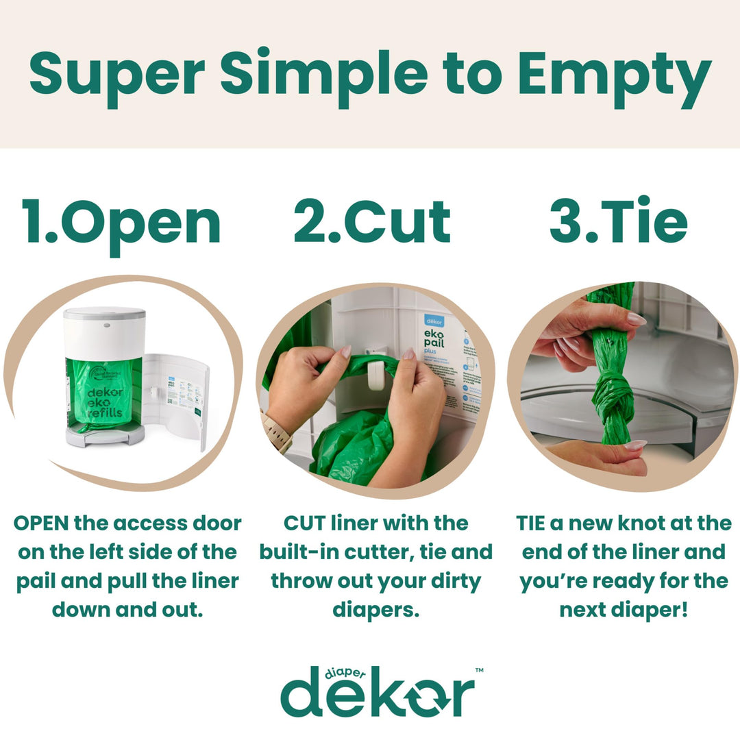 Diaper Dekor Classic Diaper Pail Refills, Most Economical Refill System | Quick & Easy to Replace | No Preset Bag Size Use Only What You Need | Exclusive End-of-Liner Marking, Multicolor