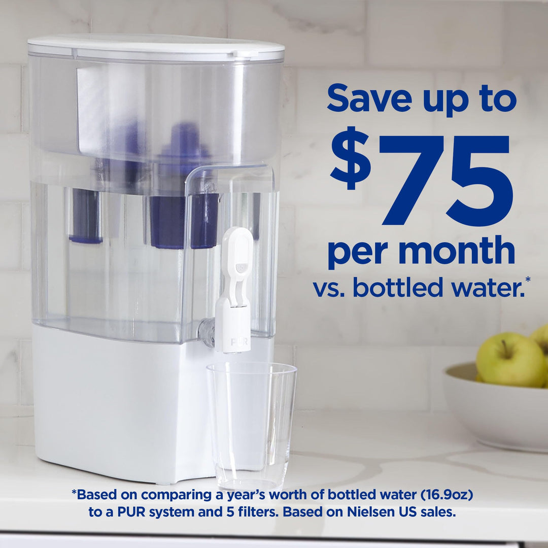 PUR XL 44-Cup Water Filter Dispenser with 2 Genuine PUR Filters, Largest Available, 44-Cup Capacity, 2-in-1 Powerful, Faster Filtration, Dishwasher Safe, (PDI4000Z)