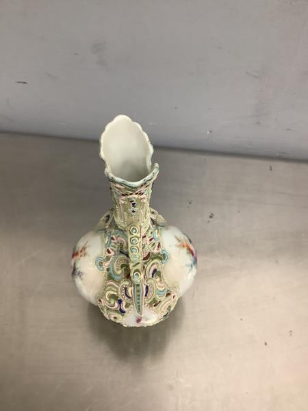 Ornate Porcelain Vase - Hand-Painted Floral Design Retail $150.00
