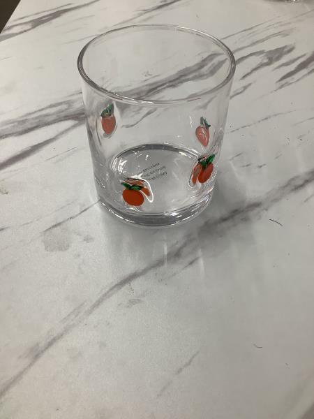 Fruit Tumbler Glass - Orange Design Retail $5.99