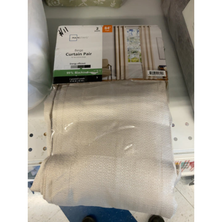 Mainstays Blackout Curtains  Set of 2  37  X 84   Beige