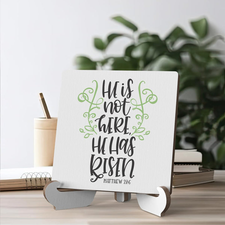 Bible Verse Table Desk Decor Inspirational Rustic Christian Wood Sign Plaque with Wooden Stand, Motivational Religious Positive Vintage Decor for Tabletop Desktop Shelf Shelves Countertop Classroom