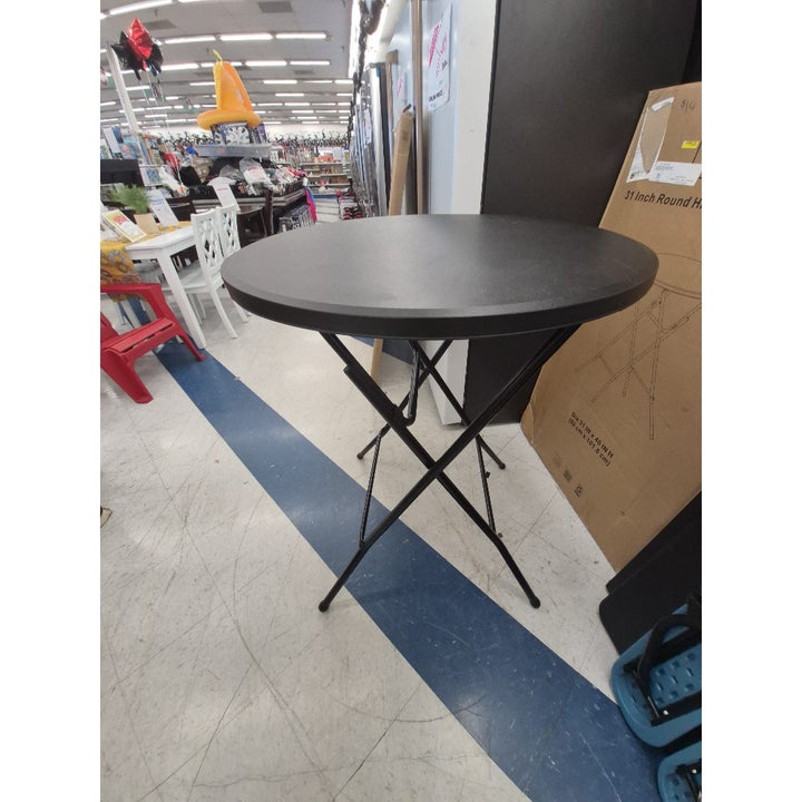 Mainstays 31 inch Round High-Top Folding Table, Black