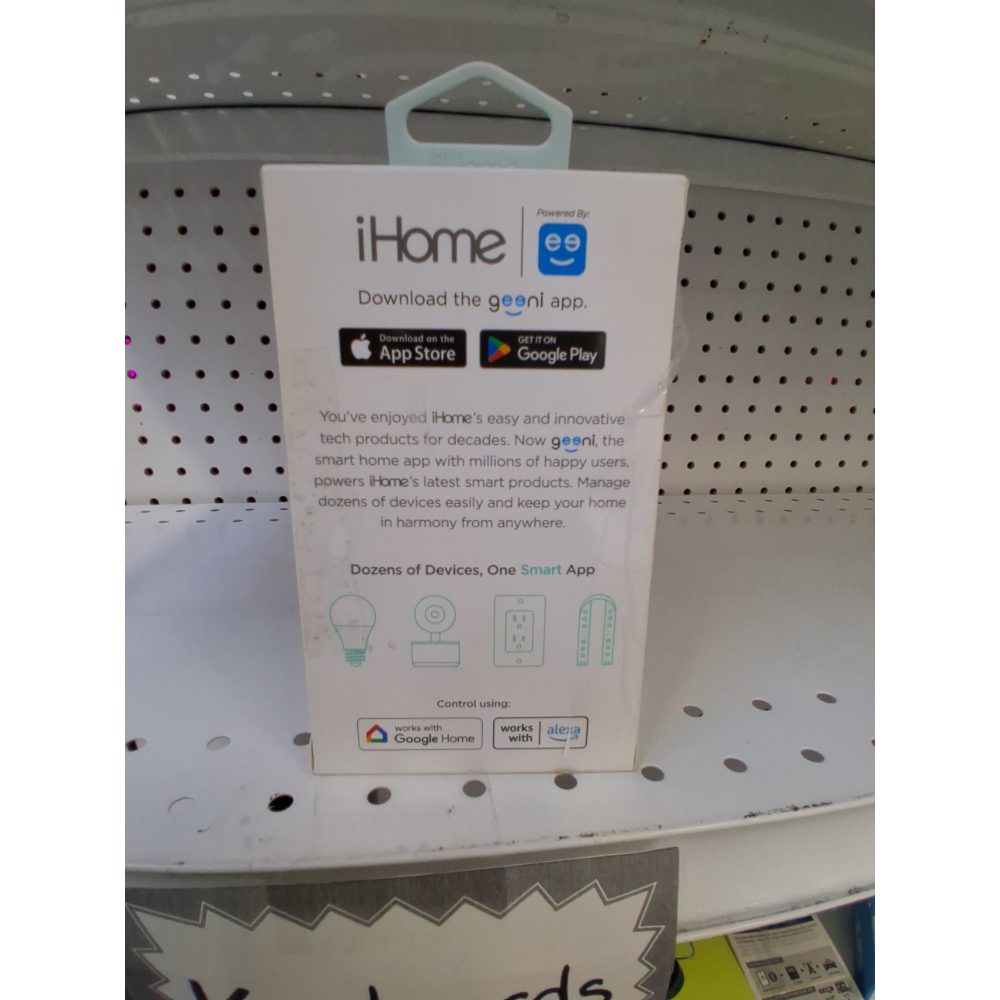 IHome Smart Plug Works with Alexa and Google Home  App Control  10 Amps - (Single Pack) White