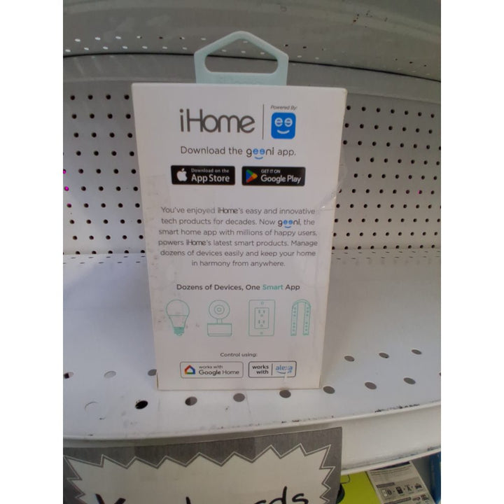 IHome Smart Plug Works with Alexa and Google Home  App Control  10 Amps - (Single Pack) White