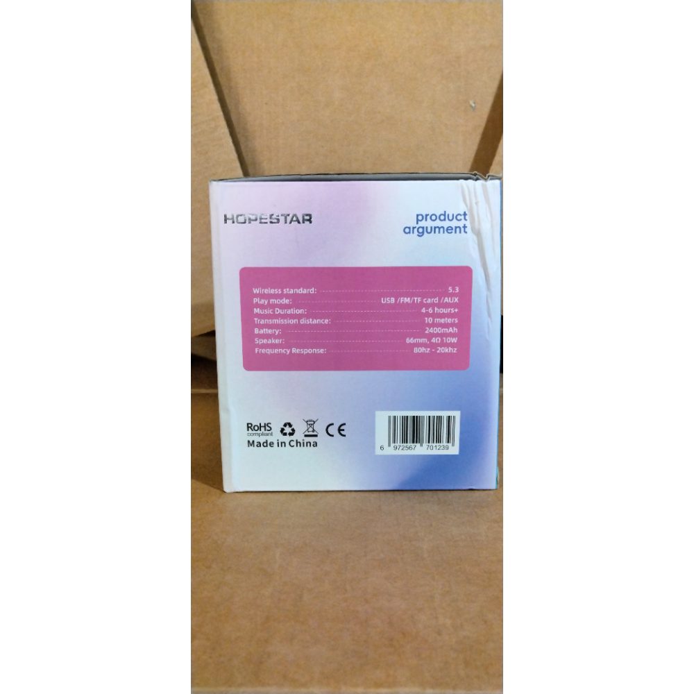 HOPESTAR P61 Speaker - HOT PINK, Wireless Standard 5.3, USB/FM/TF Card/AUX Retail $35.00