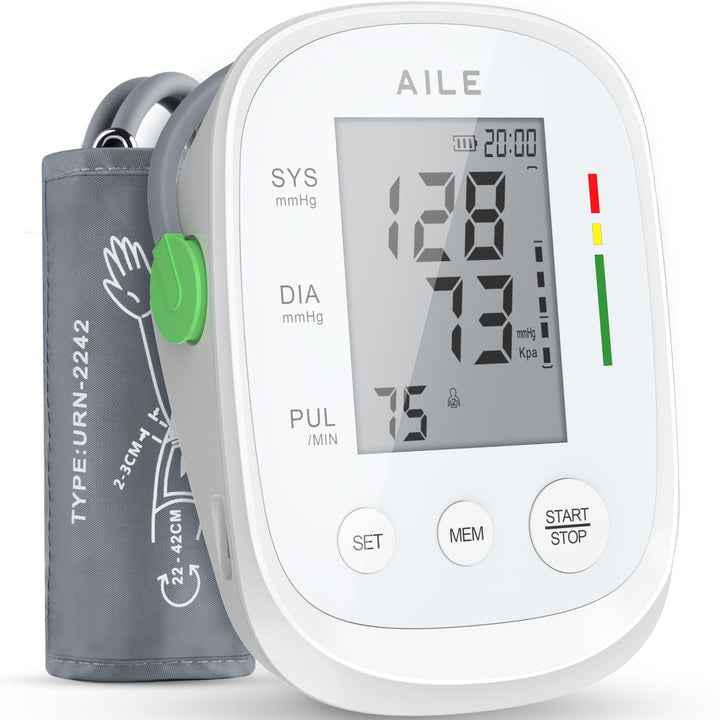 AILE Blood Pressure Monitor, Blood Pressure Machine Upper Arm Large Cuff(8.7"-16.5"), High Automatic Blood Pressure Monitors Cuff for Home Use, (BP) Manual Arm Blood Pressure Monitors, 2 * 99 Memory