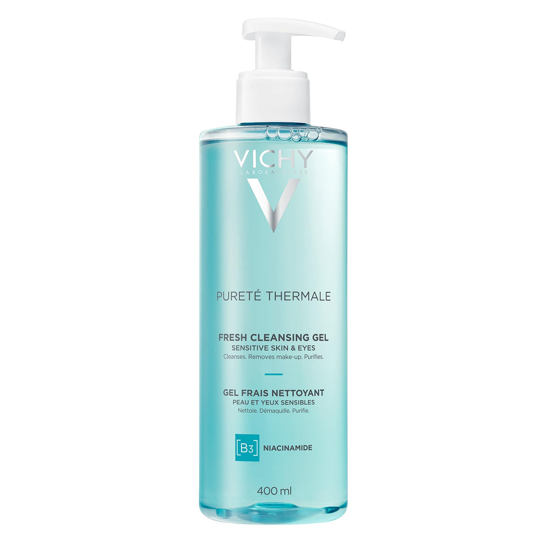 VICHY PuretÃƒÂ© Thermale Fresh Cleansing Gel, Formulated With Glycerin & Niacinamide, Gentle Gel Cleanser & Makeup Remover, Removes Impurities Without Overdrying, Safe For Sensitive Skin & Eyes