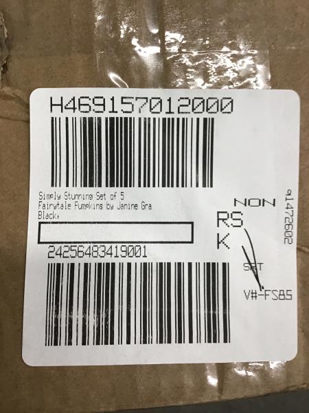 Simply Stunning Set of 5 Fairytale Pumpkins by Janine Gra - Black Retail $45.00