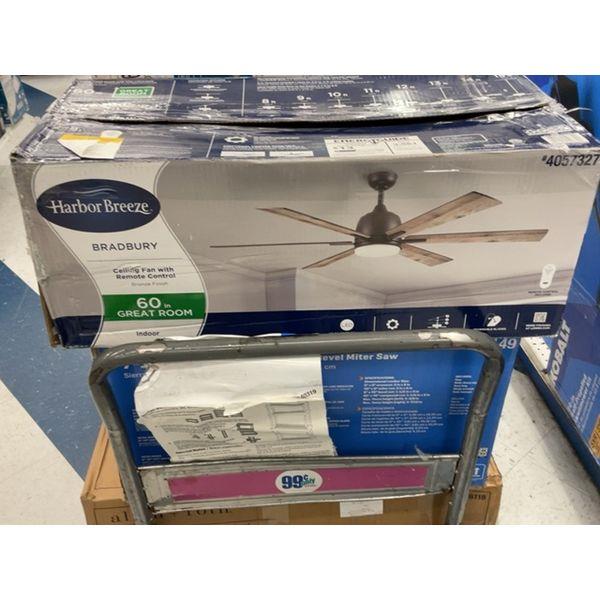 Harbor Breeze BRADBURY Ceiling Fan with Remote Control - 60 in, Great Room, Indoor Retail $160.00