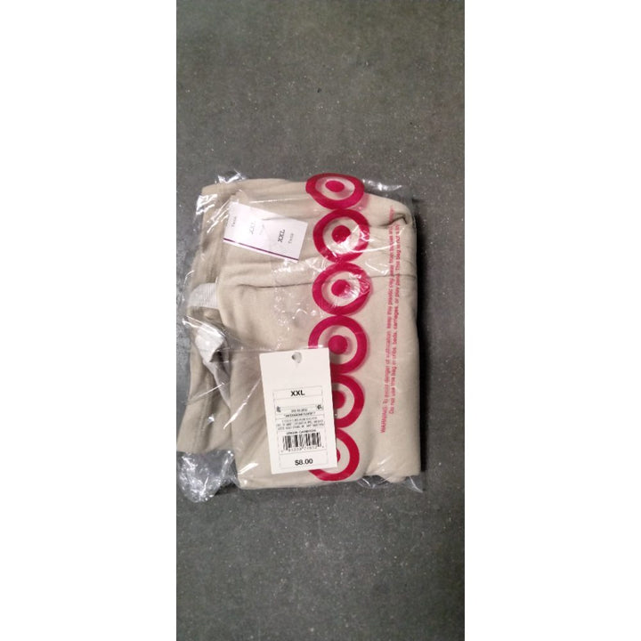 Women's Slim Fit Ribbed High Neck Tank Top - a New Day™ Tan/White XXL Retail $5.00