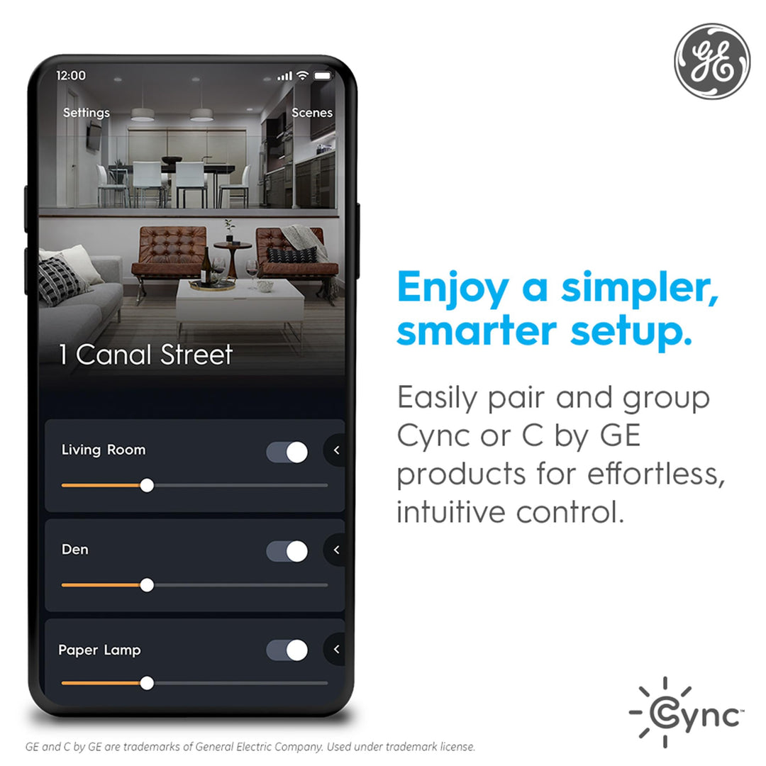 GE Cync Smart Temperature Sensor, Works with Cync Smart Thermostat (Required and Sold Separately) to Reduce Hot and Cold Spots, Easy Mounting and DIY Installation, White
