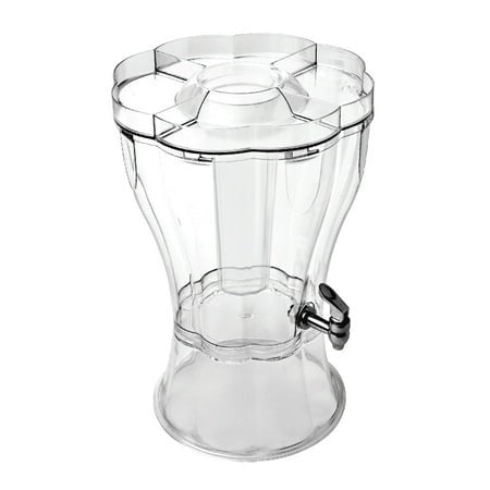 Buddeez 3.5 Gallon Break-Resistant Tritan Beverage Dispenser with Removable Ice-Cone and Party Top Lid That Holds Cups  Sweeteners  Garnishes and More