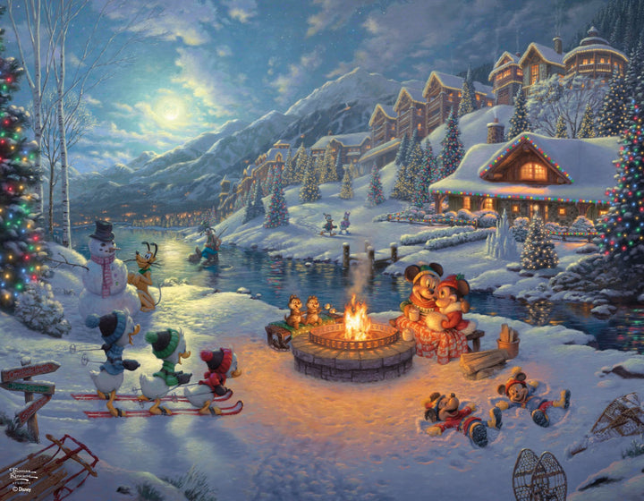 Ceaco - 4 in 1 Multipack - Thomas Kinkade - Disney - Holiday Collection - (4) 500 Piece Jigsaw Puzzles