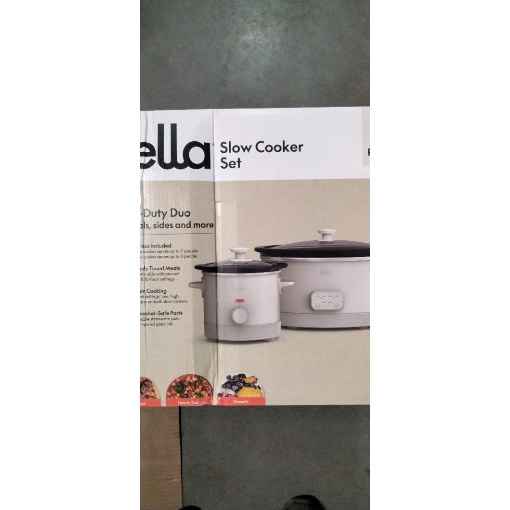 Bella Slow Cooker Set - Heavy Duty Duo, Includes Two Cookers Retail $50.00