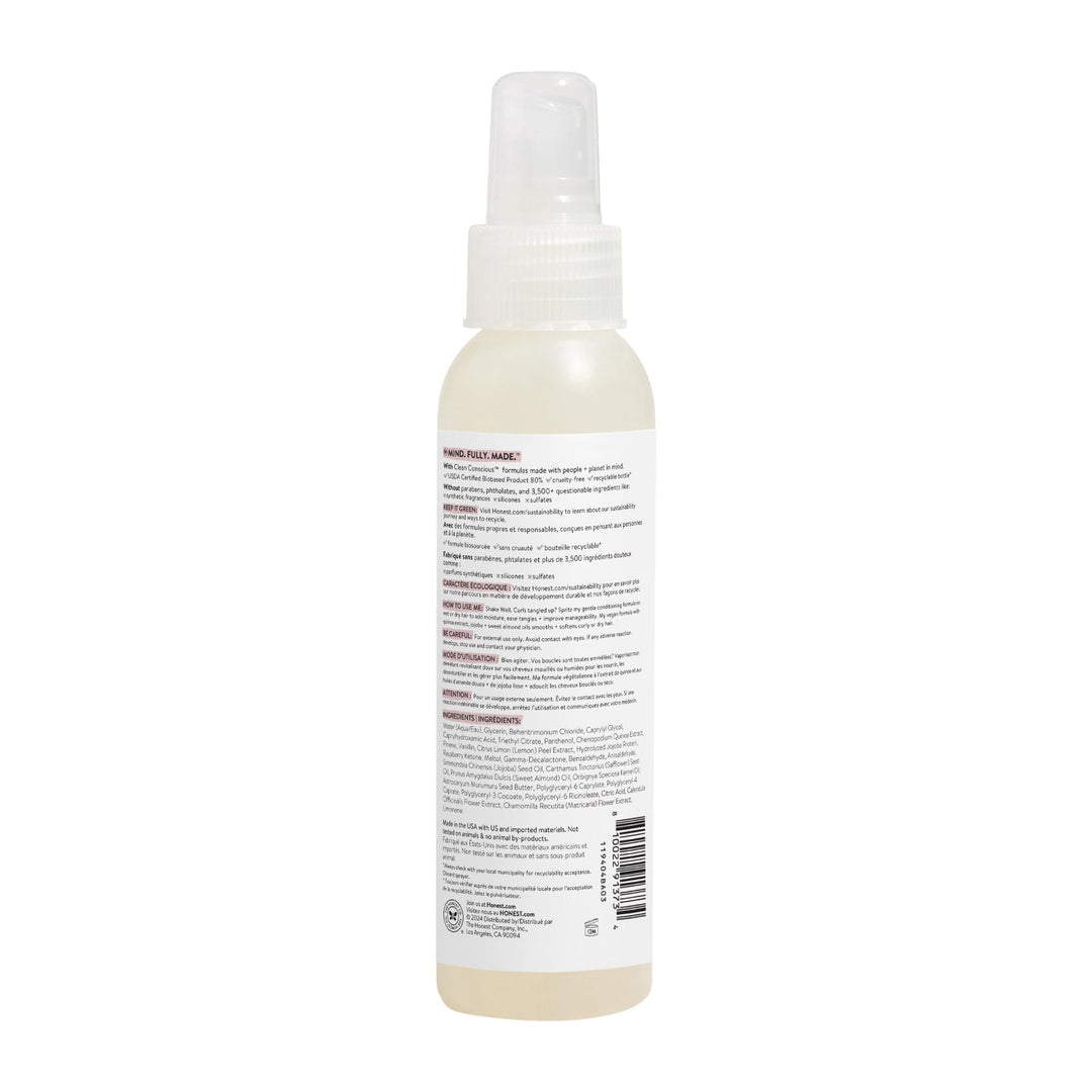 The Honest Company Conditioning Hair Detangler Leave-in Conditioner and Fortifying Spray, Tear Free, Cruelty-Free, Hypoallergenic, Almond Nourishing, 4 fl oz