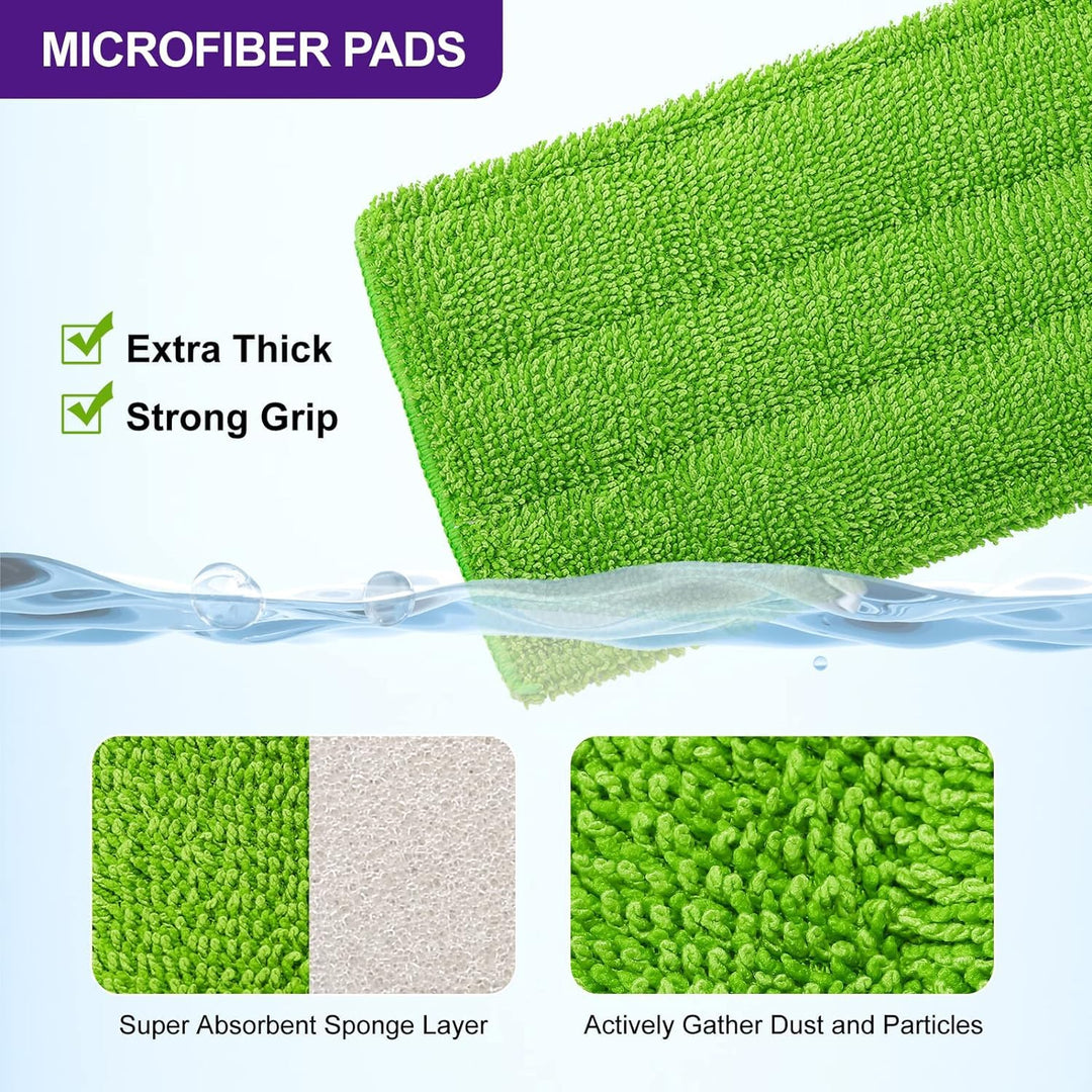 Star Maktion 3 Pack Mop Pads Compatible with Swiffer Wet Jet Mops, Washable Microfiber Mop Pads for Wet & Dry Use Mop Pad Refills, Durable and Fitting for Home/Office Cleaning (Green) Retail $13.00