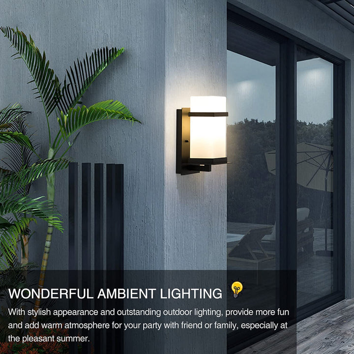 kanofoxim Vintage Outdoor Wall Lantern Fixture - Rustic Wall Mount Light Exterior Wall Sconce Lighting, Coach Light for Front Porch, Garage, Entryway with Water Glass Shade - Anti-Rust Wall Lamp