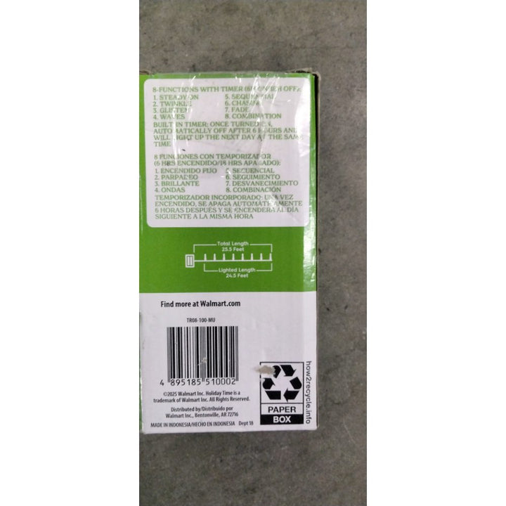 Holiday Time 100 Micro Lights - 8-Function, Multicolor, Battery Powered Retail $15.00